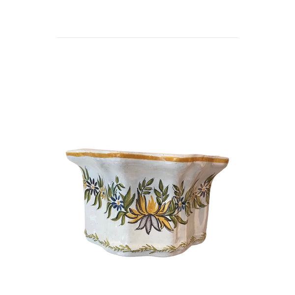 Vintage Faience Wall Pocket Flower Pot, Portugal -  POSH 