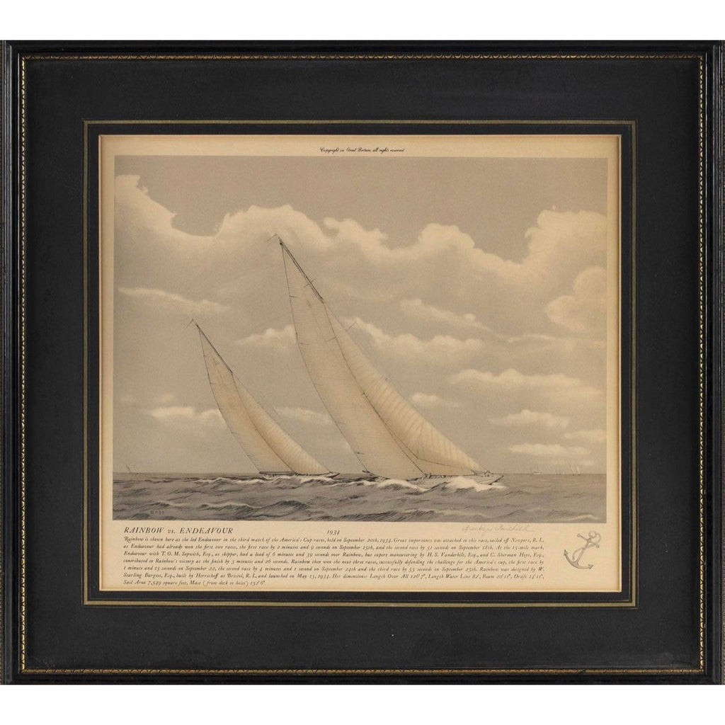 Set of 3, 1940's Nautical America's Cup Race Prints -  POSH 