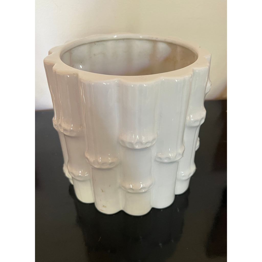 Vintage White Bamboo Planter -  POSH 