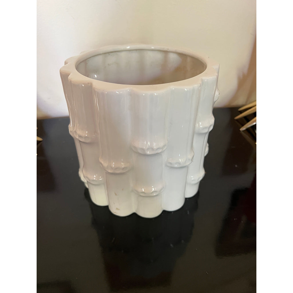 Vintage White Bamboo Planter -  POSH 