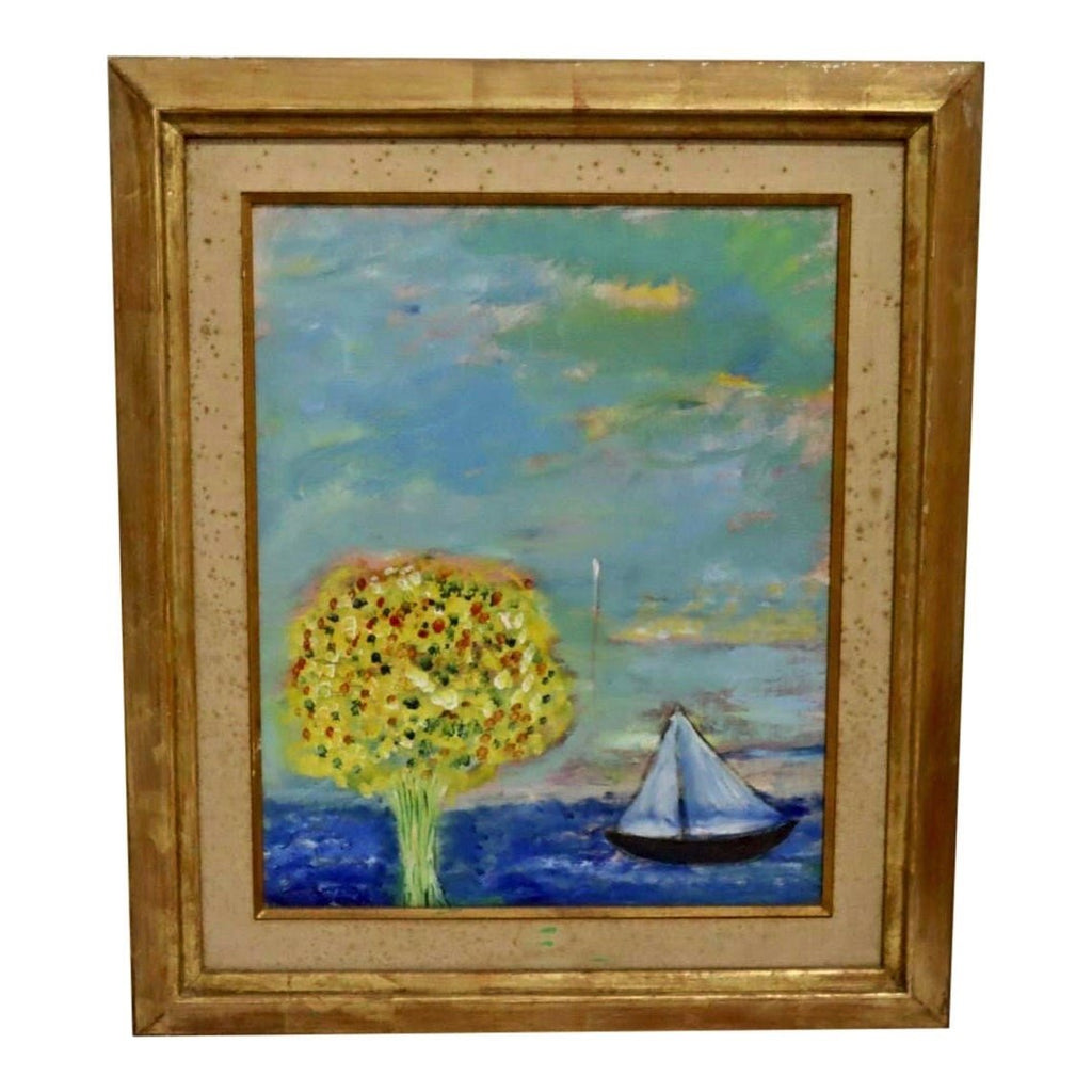 Midcentury Abstract Seascape Oil - POSH